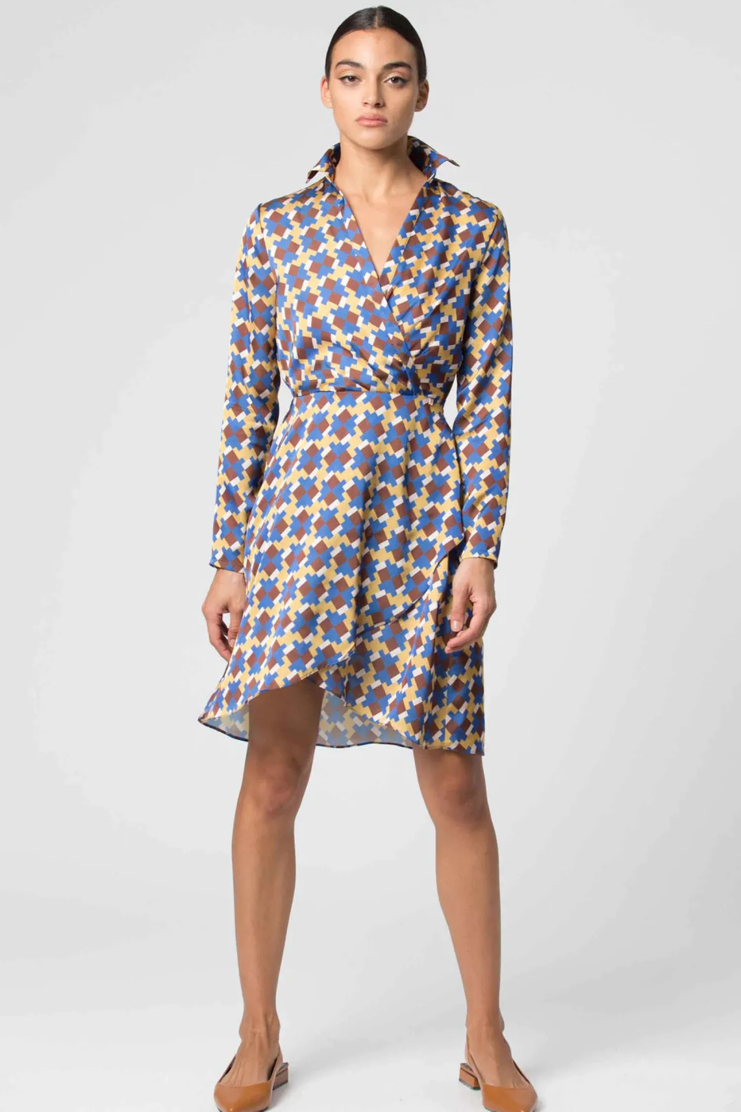 New Abito a Fantasia / Beige Donna Abiti