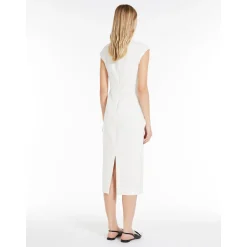Sale Abito Aderente in Cady / Bianco Donna Abiti
