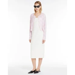 Sale Abito Aderente in Cady / Bianco Donna Abiti
