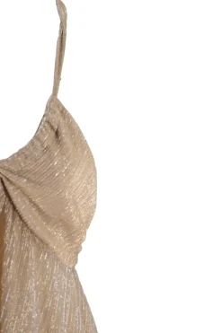 Abito con Scollo a V / Oro Donna Abiti