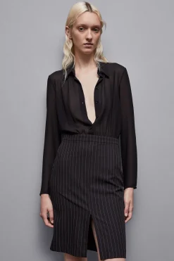 Outlet Abito Gessato Lunghezza Ginocchio / Donna Abiti