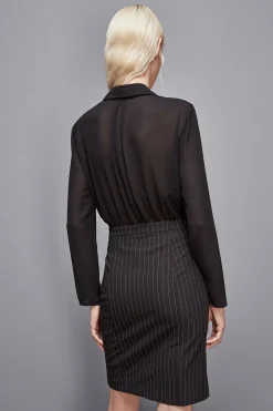 Outlet Abito Gessato Lunghezza Ginocchio / Donna Abiti
