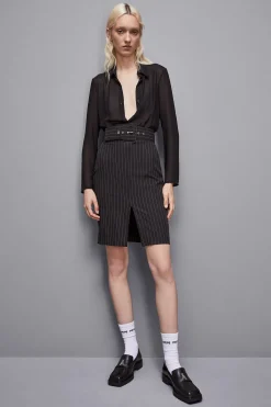 Outlet Abito Gessato Lunghezza Ginocchio / Donna Abiti