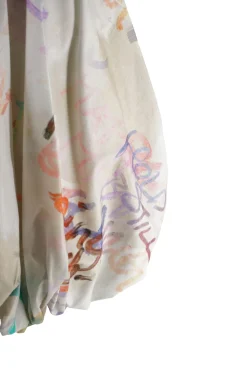Online Abito in Cotone con Fantasia / Beige Donna Abiti