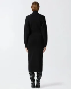 Best Abito Midi in Maglia con Collo Alto con Zip / Donna Abiti