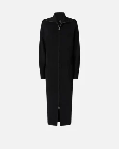 Best Abito Midi in Maglia con Collo Alto con Zip / Donna Abiti