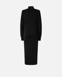 Best Abito Midi in Maglia con Collo Alto con Zip / Donna Abiti