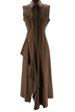 Clearance Abito Smanicato in Popeline / Donna Abiti