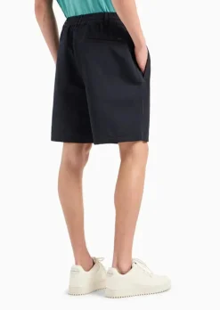 Hot Bermuda a Vita Elastica in Twill Misto Lino / Uomo Pantaloncini
