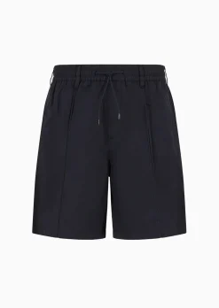 Hot Bermuda a Vita Elastica in Twill Misto Lino / Uomo Pantaloncini