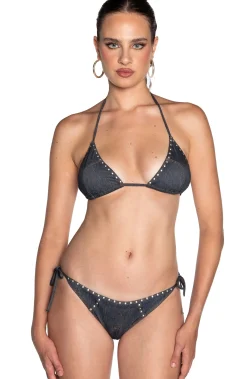 Sale Bikini Triangolo con Borchie / Donna Denim|Costumi Da Bagno