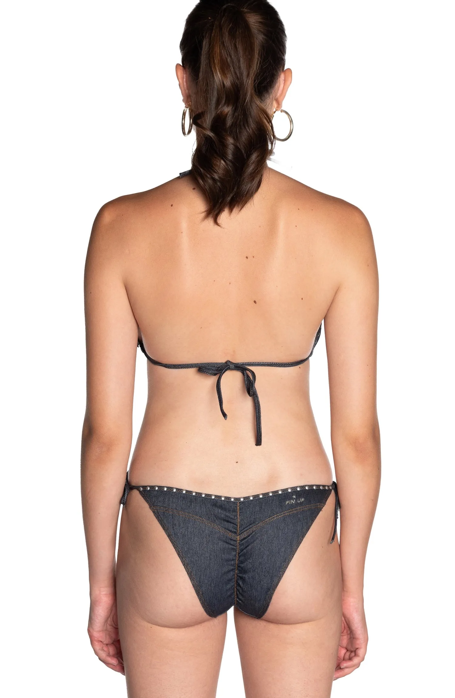 Sale Bikini Triangolo con Borchie / Donna Denim|Costumi Da Bagno
