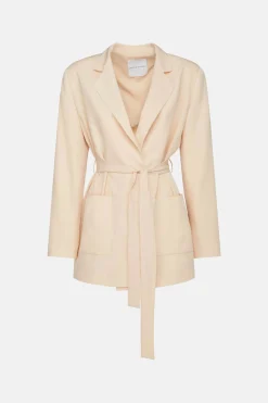 Clearance Blazer Fluido con Allacciatura e Cintura / Donna Giacche