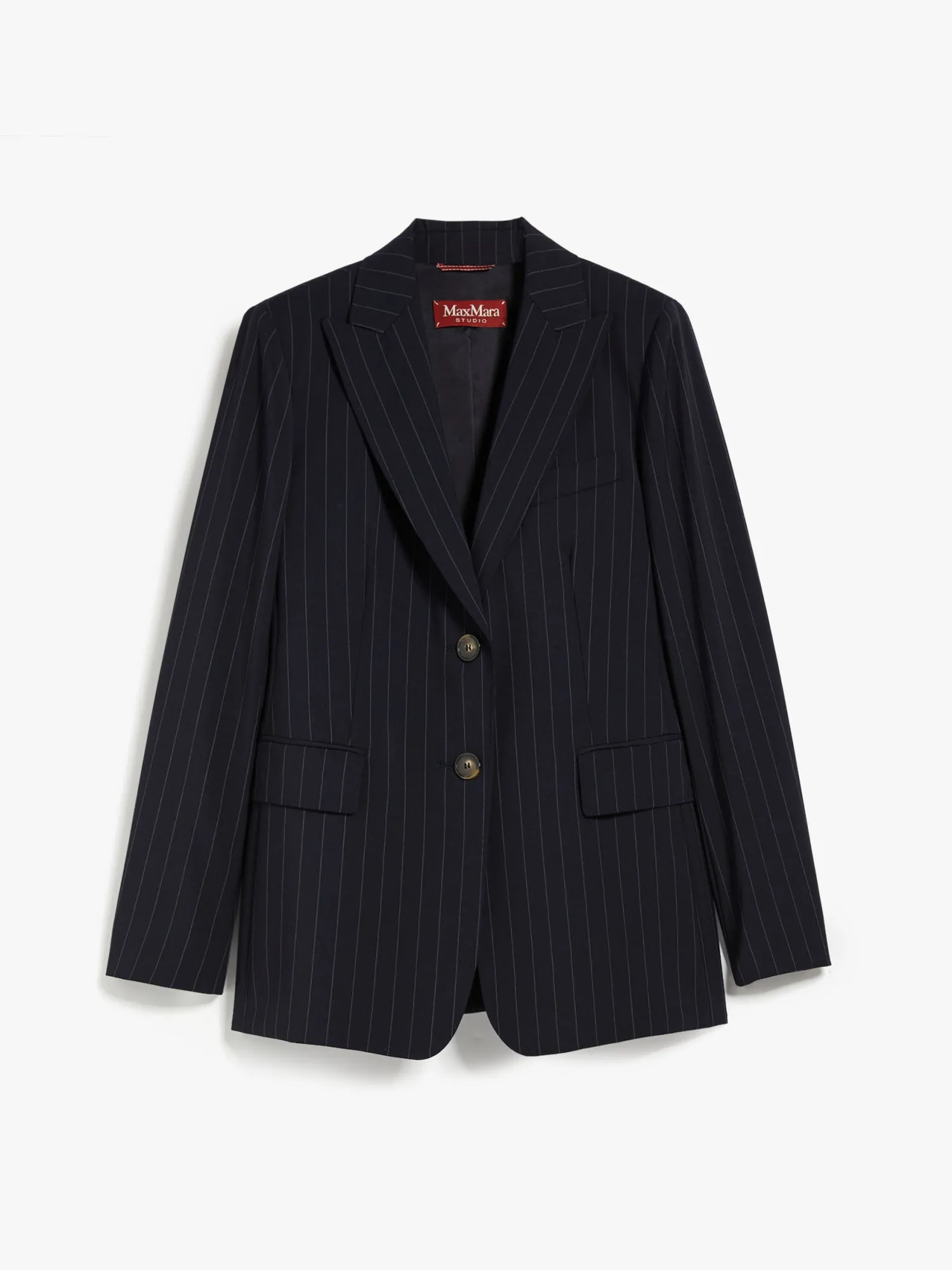 Outlet Blazer Monopetto in Lana Gessata / Blu Donna Giacche