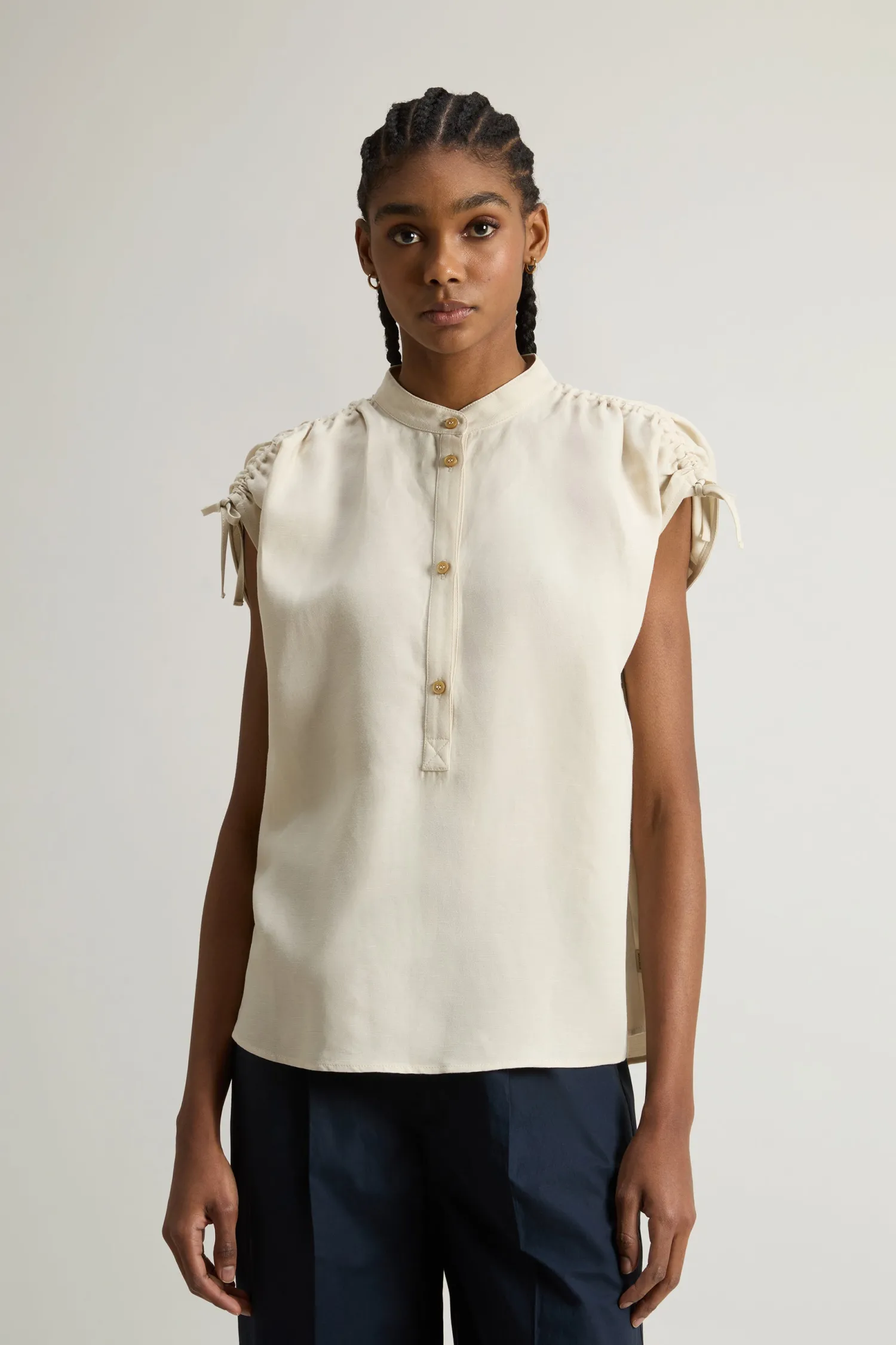 Hot Blusa con Colletto alla Coreana / Donna Bluse