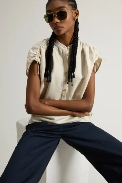 Hot Blusa con Colletto alla Coreana / Donna Bluse