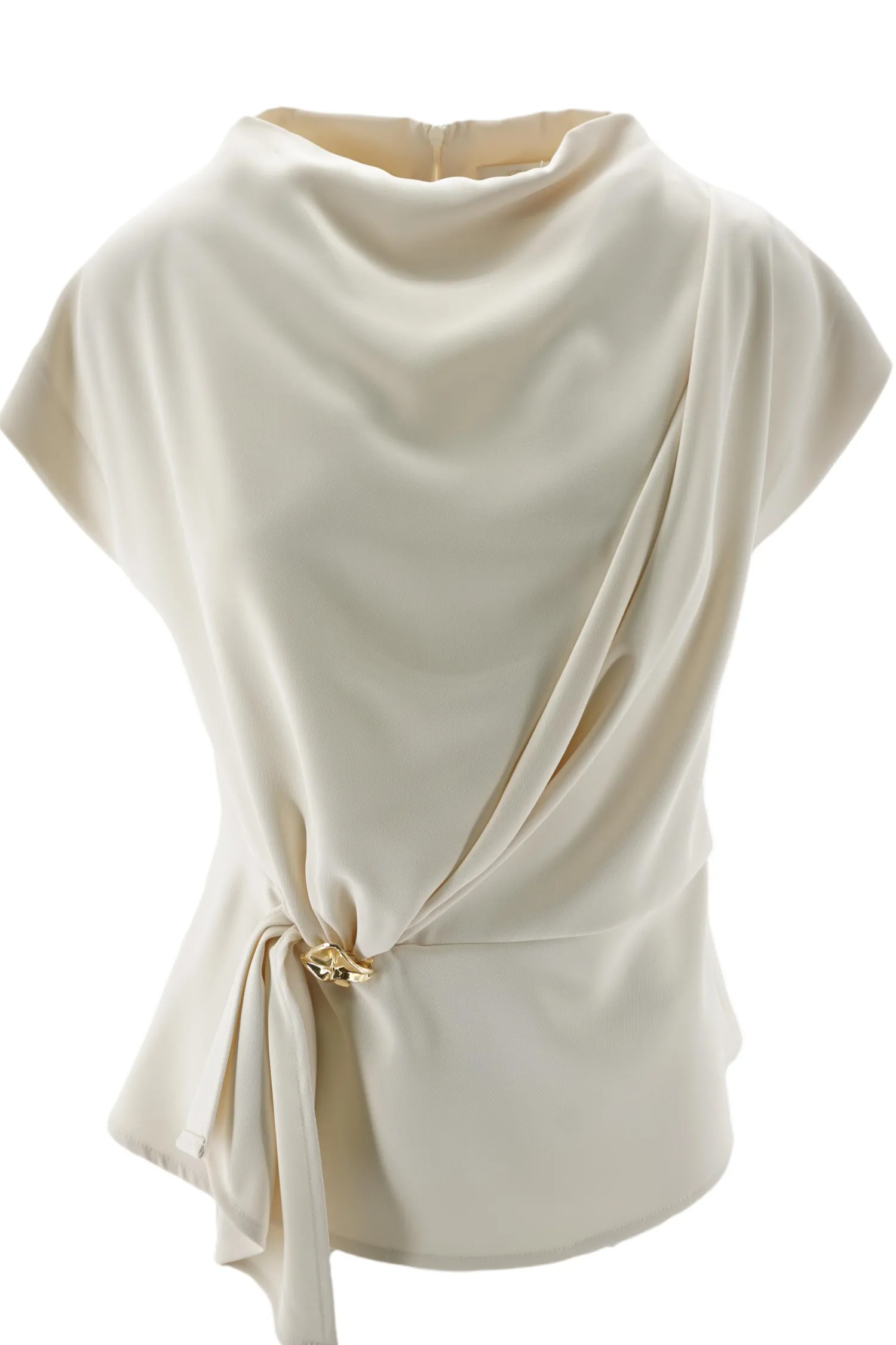 Best Blusa con Drappeggio e Bottone / Donna Bluse