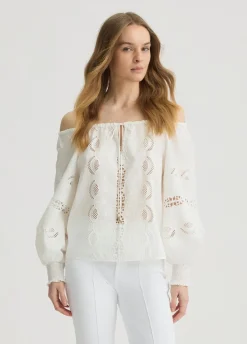 Online Blusa in Cotone con Ricami / Donna Abiti
