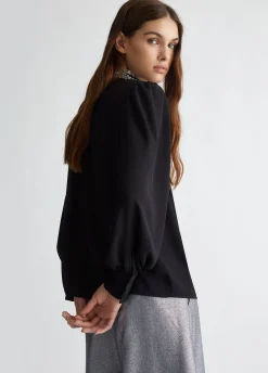 Clearance Blusa in Georgette con Strass / Donna Bluse