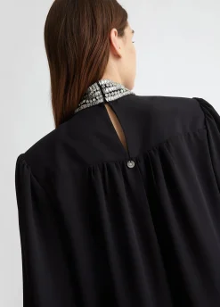 Clearance Blusa in Georgette con Strass / Donna Bluse