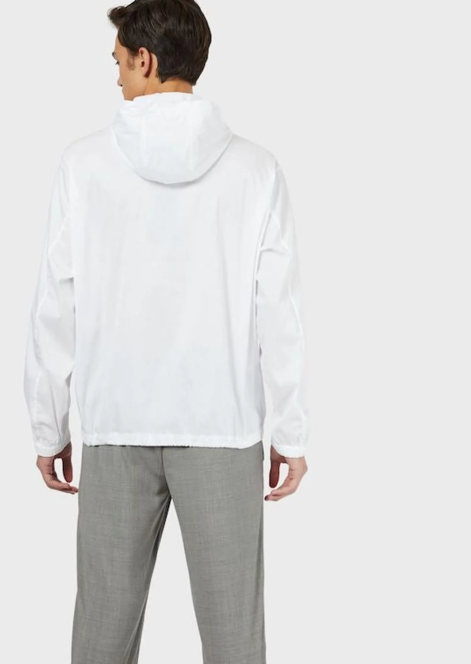 Hot Blusa in popeline con stampa logo e cappuccio / Uomo Camicie