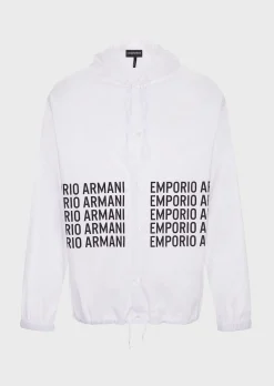 Hot Blusa in popeline con stampa logo e cappuccio / Uomo Camicie