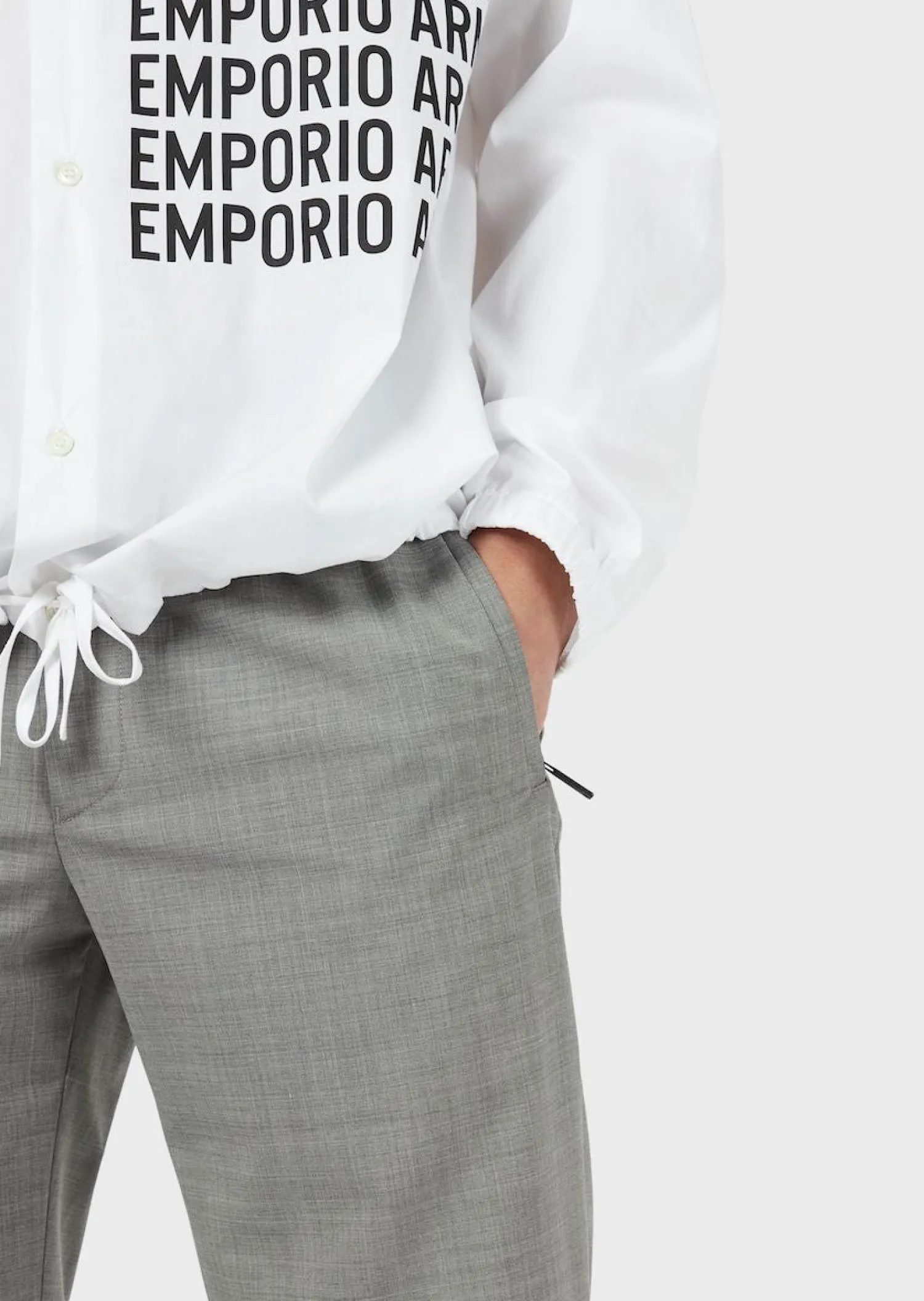 Hot Blusa in popeline con stampa logo e cappuccio / Uomo Camicie