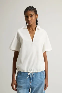 Outlet Blusa in Popeline di Cotone / Donna Bluse