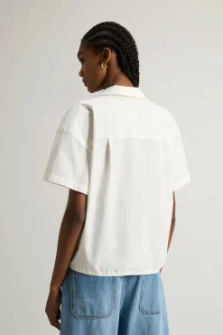 Outlet Blusa in Popeline di Cotone / Donna Bluse
