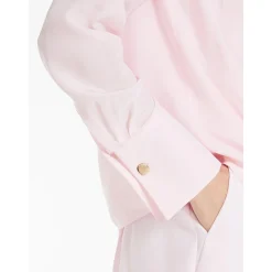 New Blusa Incrociata in Crepe de Chine / Rosa Donna Camicie