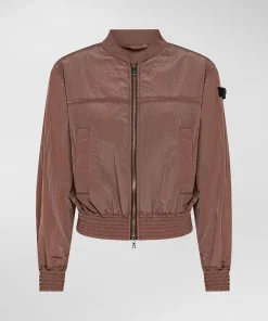 Discount Bomber Corto con Logo / Donna Giubbini
