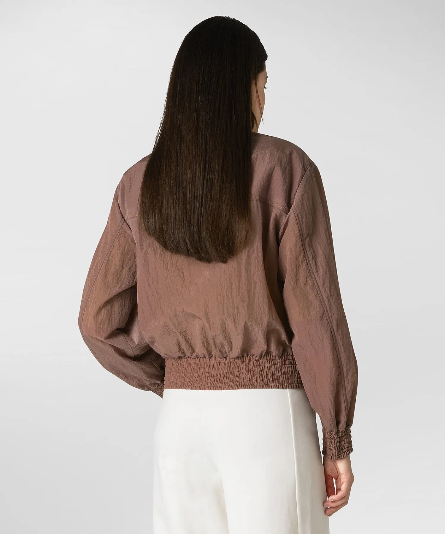 Discount Bomber Corto con Logo / Donna Giubbini