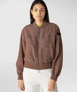 Discount Bomber Corto con Logo / Donna Giubbini