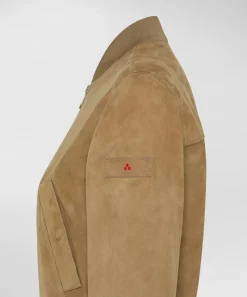 Bomber Corto in Pelle Scamosciata / Beige Donna Giubbini