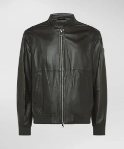 Discount Bomber in Nappa Tureia Le / Marrone Uomo Giubbotti