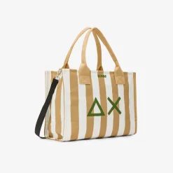Discount Borsa Grande in Canvas Stampato con Logo / Donna Borse A Spalla