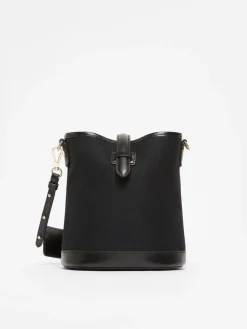 Clearance Borsa Secchiello in Canvas e Pelle / Donna Borse A Tracolla