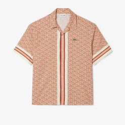Outlet Camicia a Mezze Maniche con Stampa Monogramma / Uomo Camicie