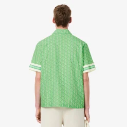 Camicia a Mezze Maniche con Stampa Monogramma / Uomo Camicie