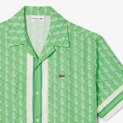 Camicia a Mezze Maniche con Stampa Monogramma / Uomo Camicie