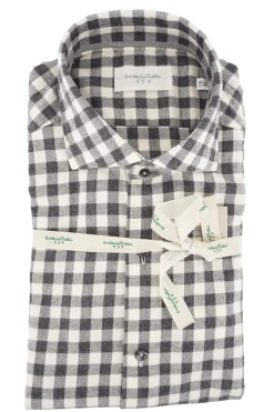 Outlet Camicia a Quadroni in Flanella / Grigio Uomo Camicie