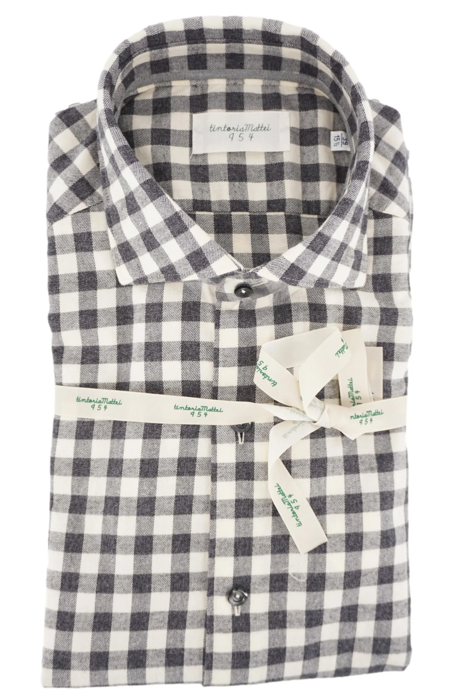 Outlet Camicia a Quadroni in Flanella / Grigio Uomo Camicie