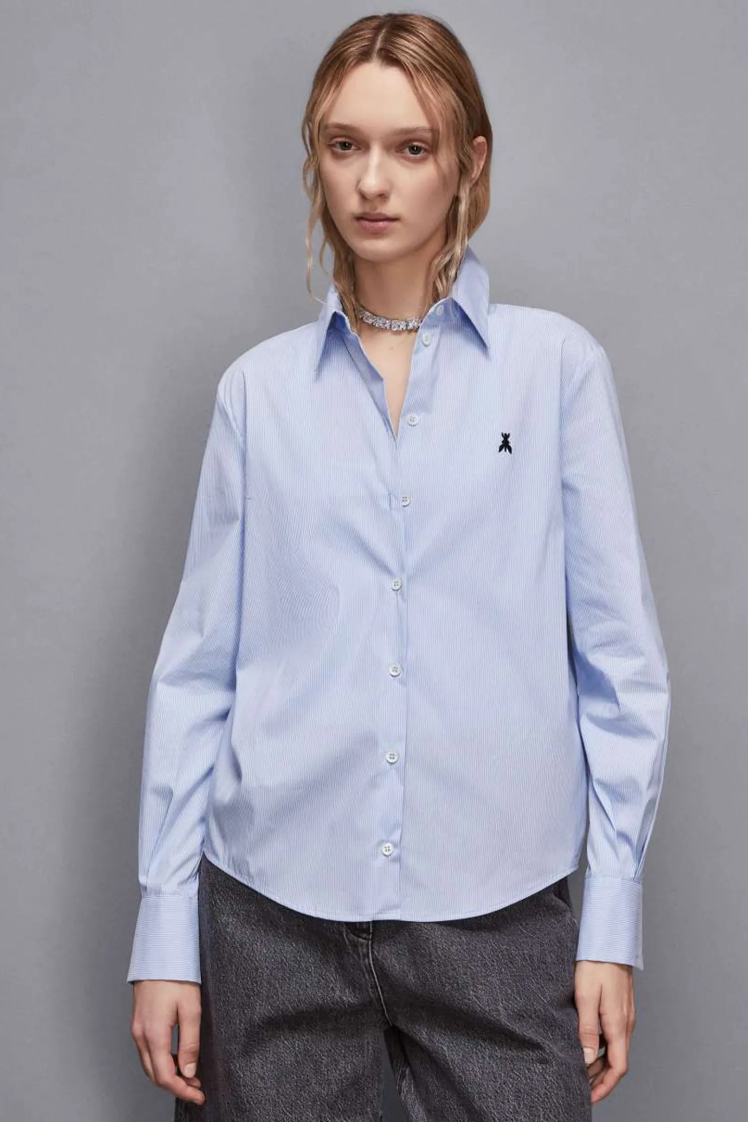 Hot Camicia a Righe con Spacco sul Retro / Donna Camicie