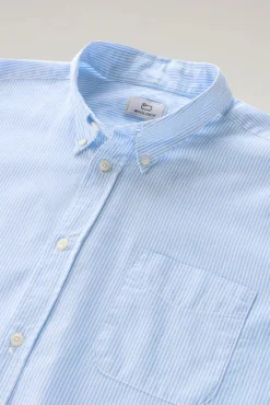 Sale Camicia a Righe in Misto Lino e Cotone / Uomo Camicie