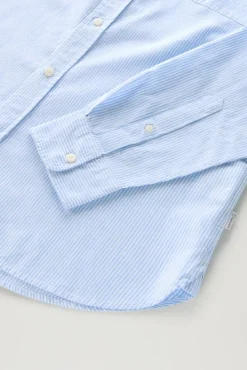 Sale Camicia a Righe in Misto Lino e Cotone / Uomo Camicie