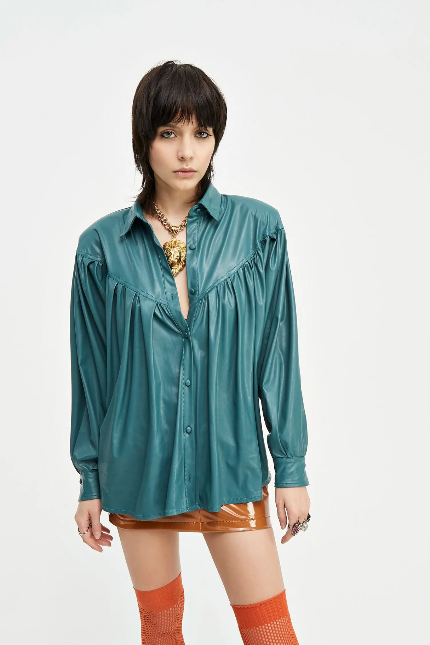 Online Camicia in ecopelle / Donna Camicie