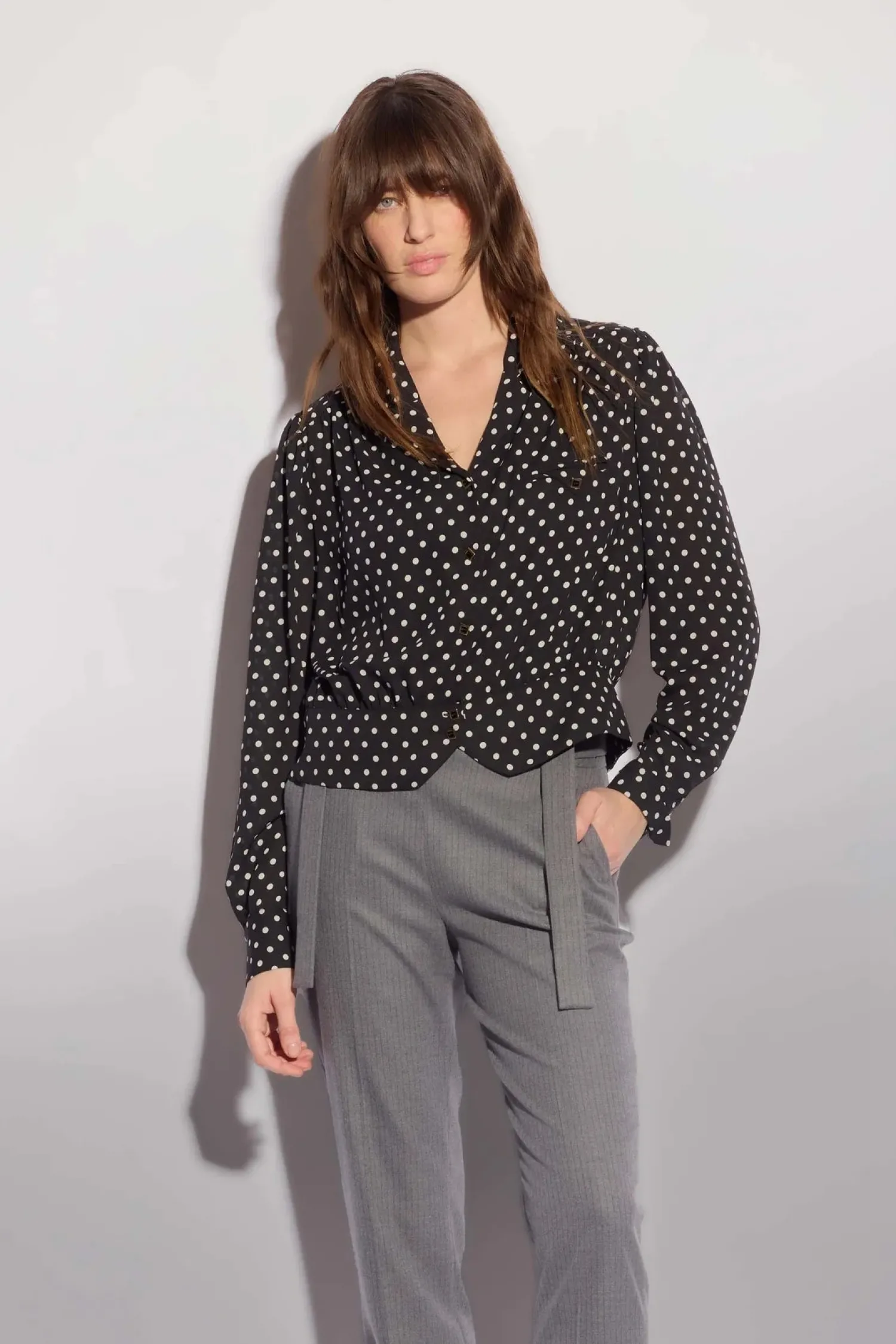 Clearance Camicia con Bottoni Quadrati e Fantasia / Donna Camicie