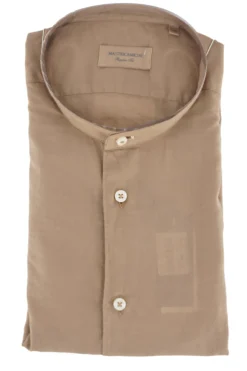 Online Camicia con Collo alla Coreana in Mussola di Cotone / Uomo Camicie