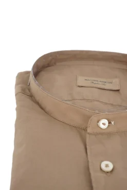 Online Camicia con Collo alla Coreana in Mussola di Cotone / Uomo Camicie