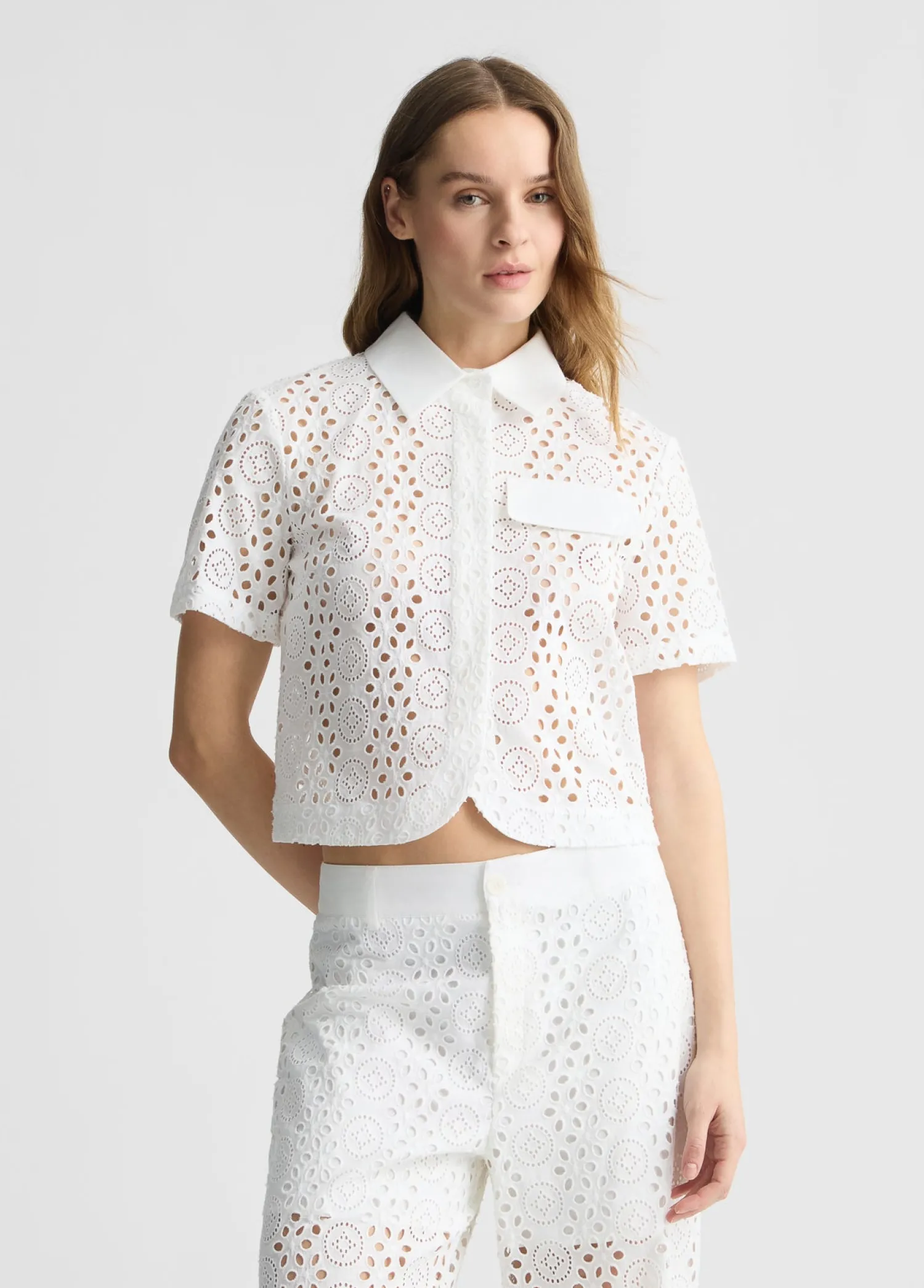 New Camicia Cropped con Ricami / Donna Camicie